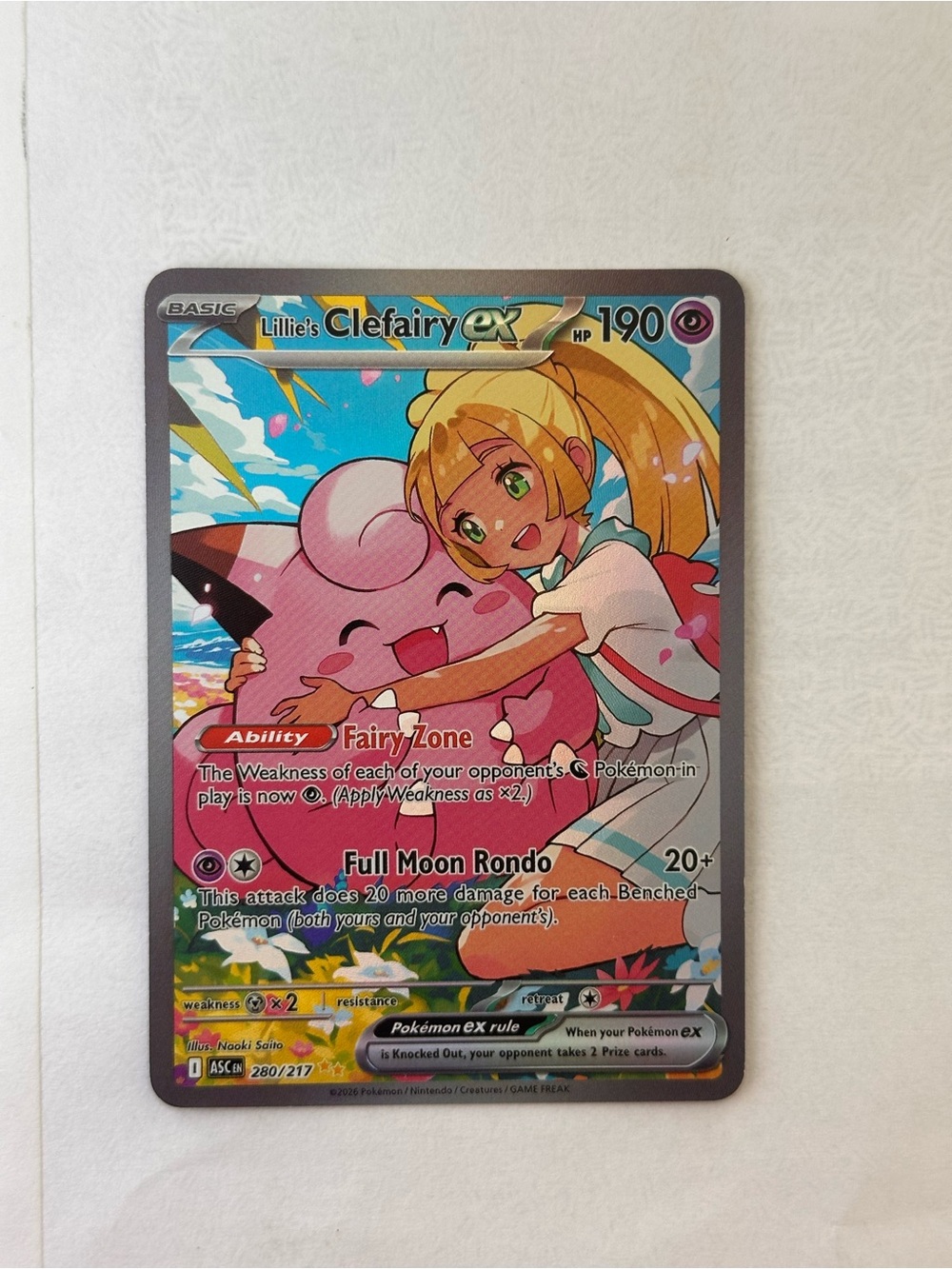 Pokemon Lillie's Clefairy ex Card - SIR AH DIY Read description